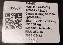 A 451 820 02 59 Projecteur Droite SMART FORTWO (A/C451) Cabrio BRABUS (72Kw) Cbr