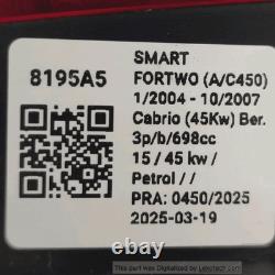 Feu arrière. Gauche SMART FORTWO (A/C450) Cabrio Brabus (55Kw) Ber