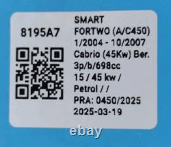 Q0015344V001000000 Changement complet. SMART FORTWO (A/C450) Cabrio (45Kw) Ber