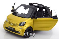 Smart Fortwo Cabrio Soft Top 2014 Yellow Black Norev B66960289 1/18 A453 Jaune