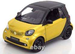 Smart Fortwo Cabrio Soft Top 2014 Yellow Black Norev B66960289 1/18 A453 Jaune