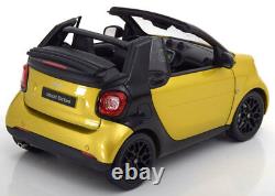 Smart Fortwo Cabrio Soft Top 2014 Yellow Black Norev B66960289 1/18 A453 Jaune