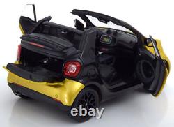 Smart Fortwo Cabrio Soft Top 2014 Yellow Black Norev B66960289 1/18 A453 Jaune