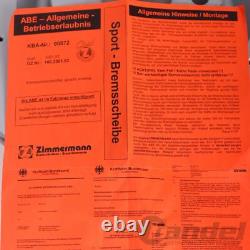 ZIMMERMANN Sport Disques + Revêtements Avant Convient pour Smart 450 452 Fortwo